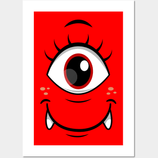 Creepy one eye face Posters and Art